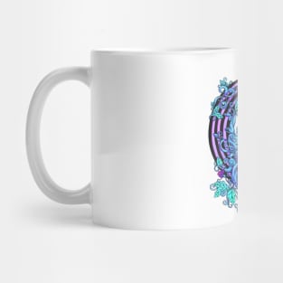 Striped Purple Floral Moon Mug